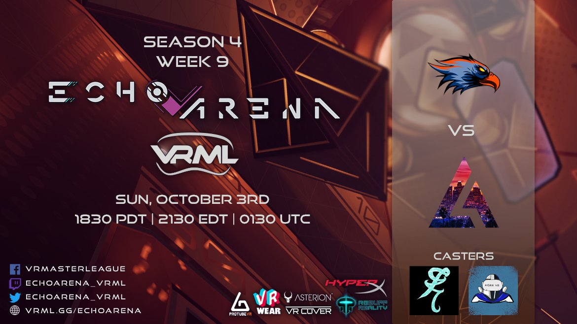 🔴EAML2? - LIVE Matches, Thank You!

Spartans vs There Is No Practice
⭐️@Denver_Raptors vs LA Skyline 

📺twitch.tv/echoarena_vrml2
🌐vrml.gg/echoarena/matc…
🗣️discord.gg/echoarena-vrml
with Glean-, Aidan-Vr, &amp; Newt0n-Dad
#echovr #echoarena #vrsports #vrml