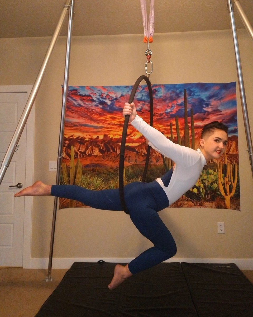 upliftactive's tweet image. It's time for a little bit of circus in your life! Today,  @trolley_and_sage is flying high with the Aerial Hoop.