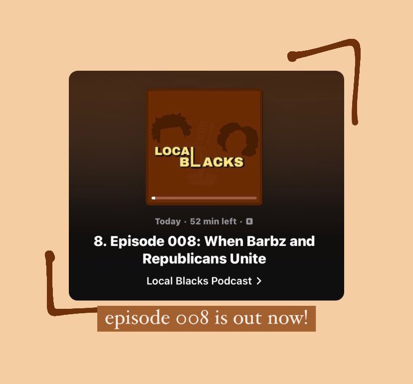 localblackspod's tweet photo. It’s here! 

Episode 008 is out NOW! Give it a listen and tell us what you think via our Google Submission Form! 🤎✨

https://t.co/OWZDx2mXoY

https://t.co/zH53AWdkZW

https://t.co/kkXTO3Dj23 https://t.co/YDDYdRe54Y