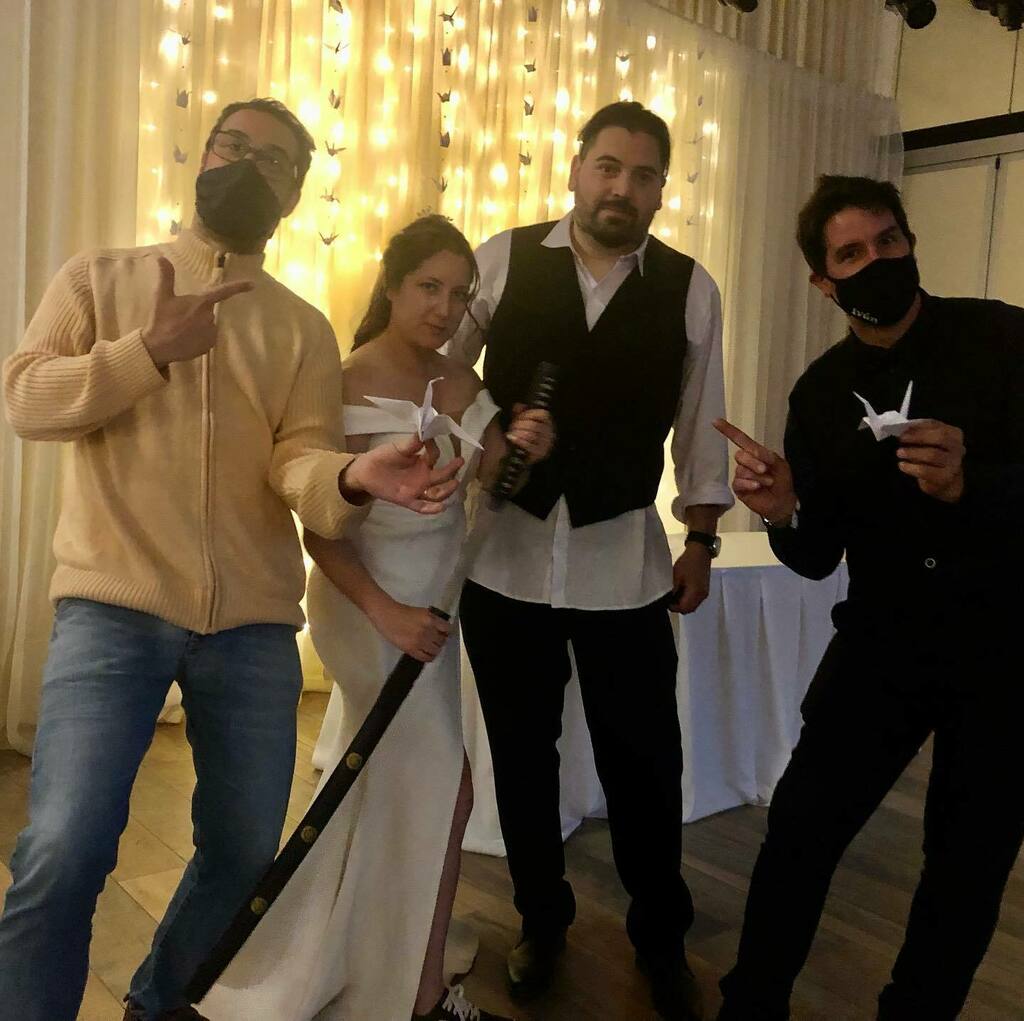 rhbdj's tweet photo. #selfieconrhb #secasaron @nochosfera y Mauro en @quintalosalamostortuguitas #partytime @idigiorgio @matiirodriiguez_ #katana #japon #anime #thebestplaceintown https://t.co/hBj3P2AsjU https://t.co/ra8b5gk2n0