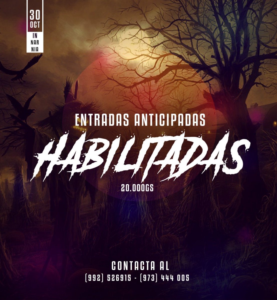 UnaeFacat's tweet photo. 🔥Entradas habilitadas🎃
.
👻 Contacta con tu delegado para comprar tus entradas o al 0992 526915 - 0973 444 005.
⚠️Las entradas son limitadas⚠️
#FacatInHell #Facat #halloween https://t.co/S1RbWGZHJ3