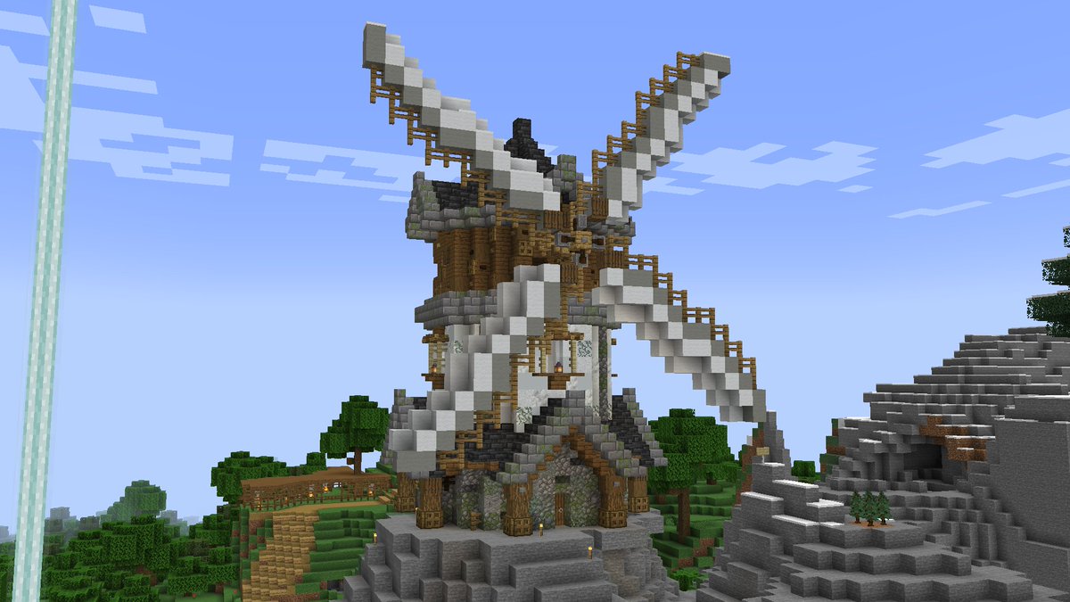 TarabornMC's tweet photo. Im pretty happy with this latest build! Now I just need to fit the iron farm into the top. @MinecraftUnity 

#Minecraft #minecraftbuild #Minecraftbuilds https://t.co/g8i9oDjS5g