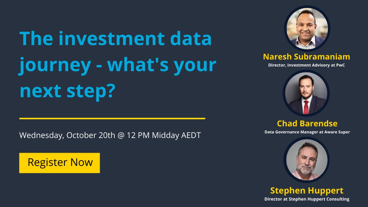 philpietersen's tweet photo. We're running a webinar featuring three investment data management experts. The topics will be focussed on their investment data management journey, and best practices you could implement. Join us here: https://t.co/z7AjOyqoHB

#AlphaCert #InvestmentManagement #portfolios https://t.co/wcuO6BfTQW