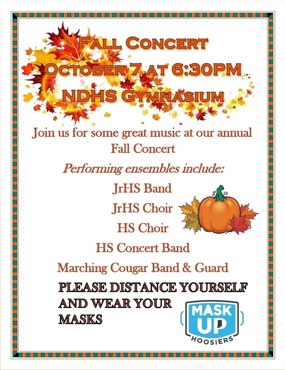 MrVanderMel's tweet photo. Band and Choir Fall Concert THIS Thursday in @NDaviesshs gym at 6:30pm https://t.co/kgetxOevBd