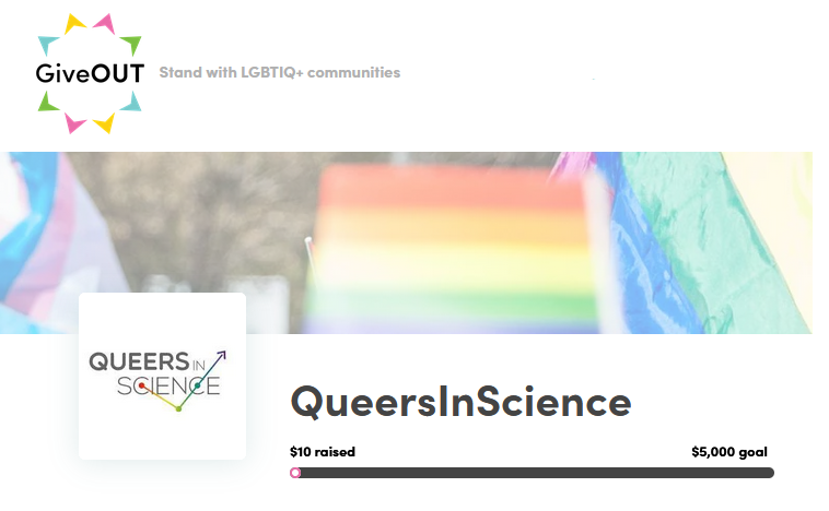 The LGBTQIA+ community is one of the most underfunded in Australia, receiving <1% of grant funding nationally.

This #GiveOUTDay is the first time @QueersInScience will be participating. Help us continue our work in supporting #LGBTQIA+ people in #STEMM! giveout.org.au/t/qis