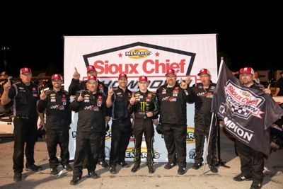 ToddSzott's tweet photo. Toyota driver Ty Gibbs wins first ARCA Sioux Chief Showdown Championship https://t.co/l4GCynkeVF https://t.co/gJIsRAlNDb