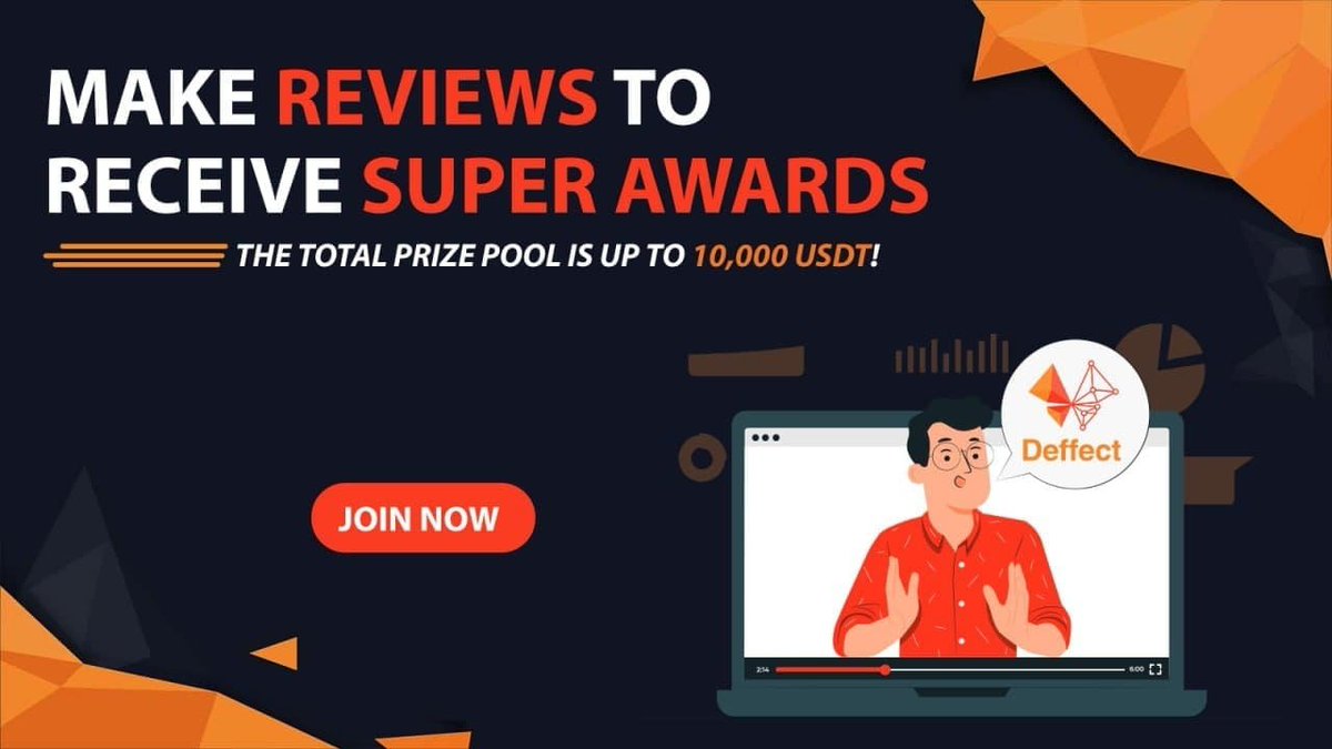DeffectPlatform's tweet image. MAKE REVIEWS TO RECEIVE SUPER AWARDS
Comment your entry here to join the prize program up to 10,000USDT
t.me/deffectcommuni…
 #deffect #def #review_deffect