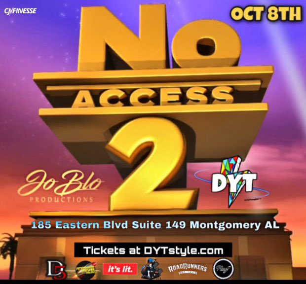 DoYaThangENT's tweet image. 🚨It’s Time to Find Your Cup🚨

October 8th @DoYaThangENT @JoBloProduction @therealfieldz @ALPromotionn @intlroadrunners Link up for a Legendary Night‼️

@MoneyBaggYo x @Latto🎰 

The Return of MyPlace🤯

🎟 at DYTstyle.com

#Bamastate #myasu #myaum #Skegee No Access🚫