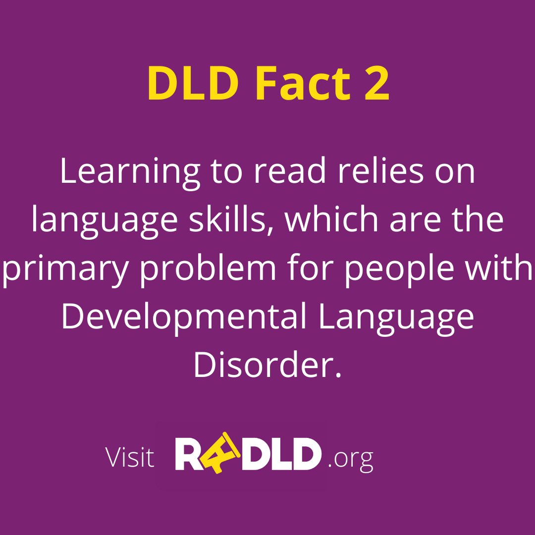 DLD Fact 2️⃣

Learning to read relies on language skills, which are the primary problem for people with DLD.

#ThinkLanguage #ThinkDLD #DevLangDis #RADLD #PerthHillsSpeech #SpeechTherapy #Language #Life #MentalHealth