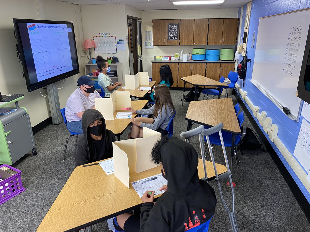 felg54's tweet photo. Our students had so much fun playing Coordinate Plane Battleship 💥 in math acceleration! I wish we had more time…In 30 minutes I only sunk one ship 🤷🏻‍♀️ #FrostStrong #WeAre54 https://t.co/3zRQOkmsOo