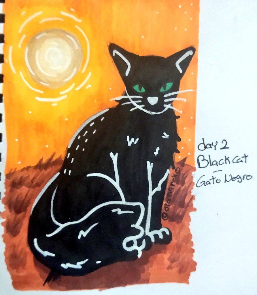 dianarex0's tweet photo. Day 2:
Black cat
#cat #inktober2021 #magicandcreatures #draw https://t.co/aOKsssGeml