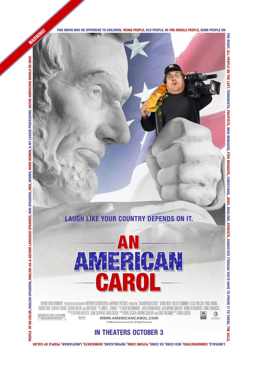 FilmNewsNos's tweet photo. 🎬MOVIE HISTORY: 13 years ago today, October 3, 2008, the movie ‘An American Carol’ opened in theaters!
#KevinFarley #KelseyGrammer #RobertDavi #SammySheik @GeoffreyArend #JonVoight #LeslieNielsen @JillianMurray #DennisHopper #KevinSorbo #TraceAdkins #DavidAlanGrier #GaryOldman https://t.co/LaPHIaO3j4