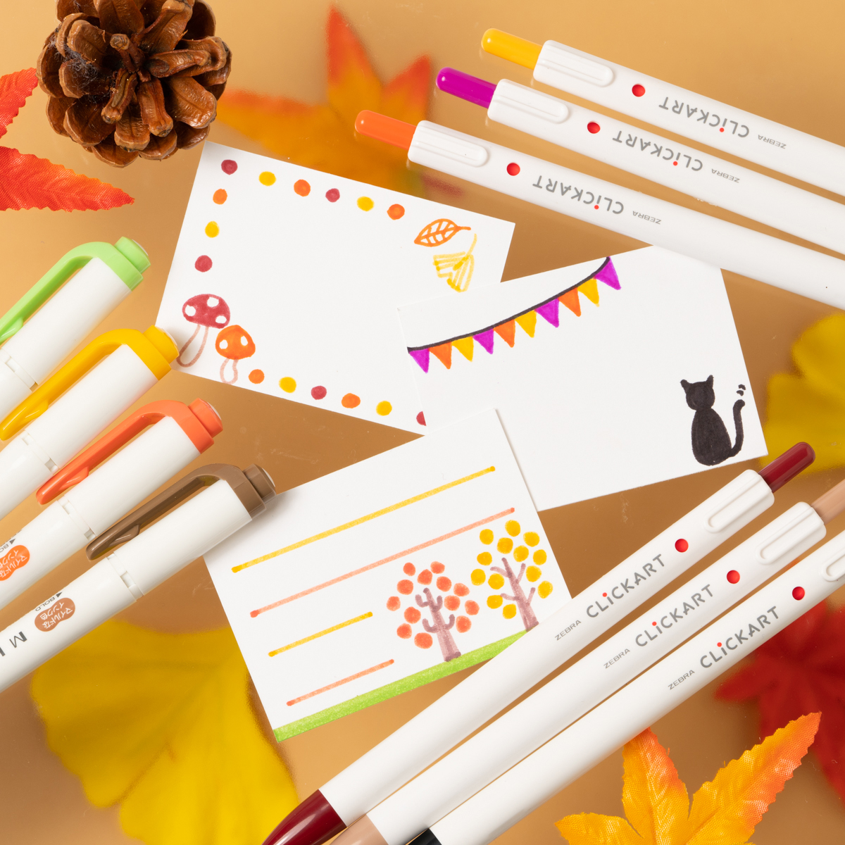 ゼブラ S Tweet 手書きでほっこりコミュニケーション 秋色カラーでメッセージカードやイラストを描いてみませんか おだやか色のラインマーカー マイルドライナー と ノック式水性カラーペン クリッカート から秋らしい色を選んでイラストを描いてみた ゼブラ S Tweet 手書きでほっこりコミュニケーション 秋色カラーでメッセージカードやイラストを描いてみませんか おだやか色のラインマーカー マイルドライナー と ノック式水性カラーペン クリッカート から秋らしい色を選んでイラストを描いてみた