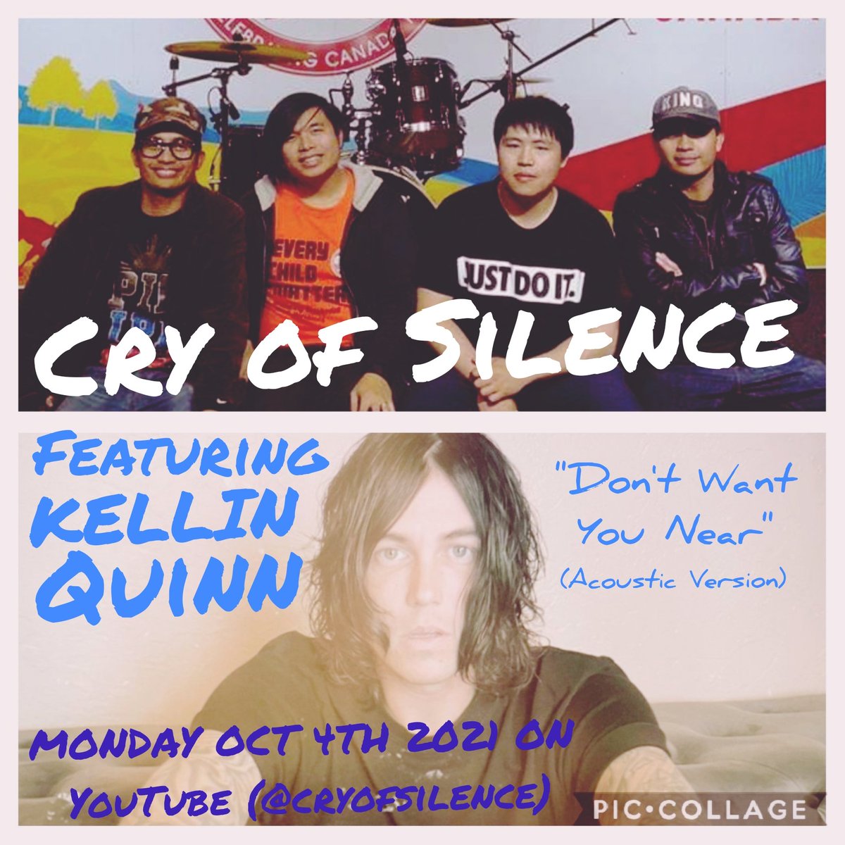 BIG NEWS!!! Eddie from COS produced an acoustic version of our song "Don't Want You Near" feat. KELLIN QUINN from Sleeping With Sirens singing and incorporating his own lyrical spin! Song launches Monday Oct 4th on YouTube at 6pm PST! <a href="/Kellinquinn/">K𝐞𝐥𝐥𝐢𝐧 Q𝐮𝐢𝐧𝐧</a> <a href="/SWStheband/">Sleeping With Sirens</a> <a href="/eddielammusic/">Eddie Lam Music</a>