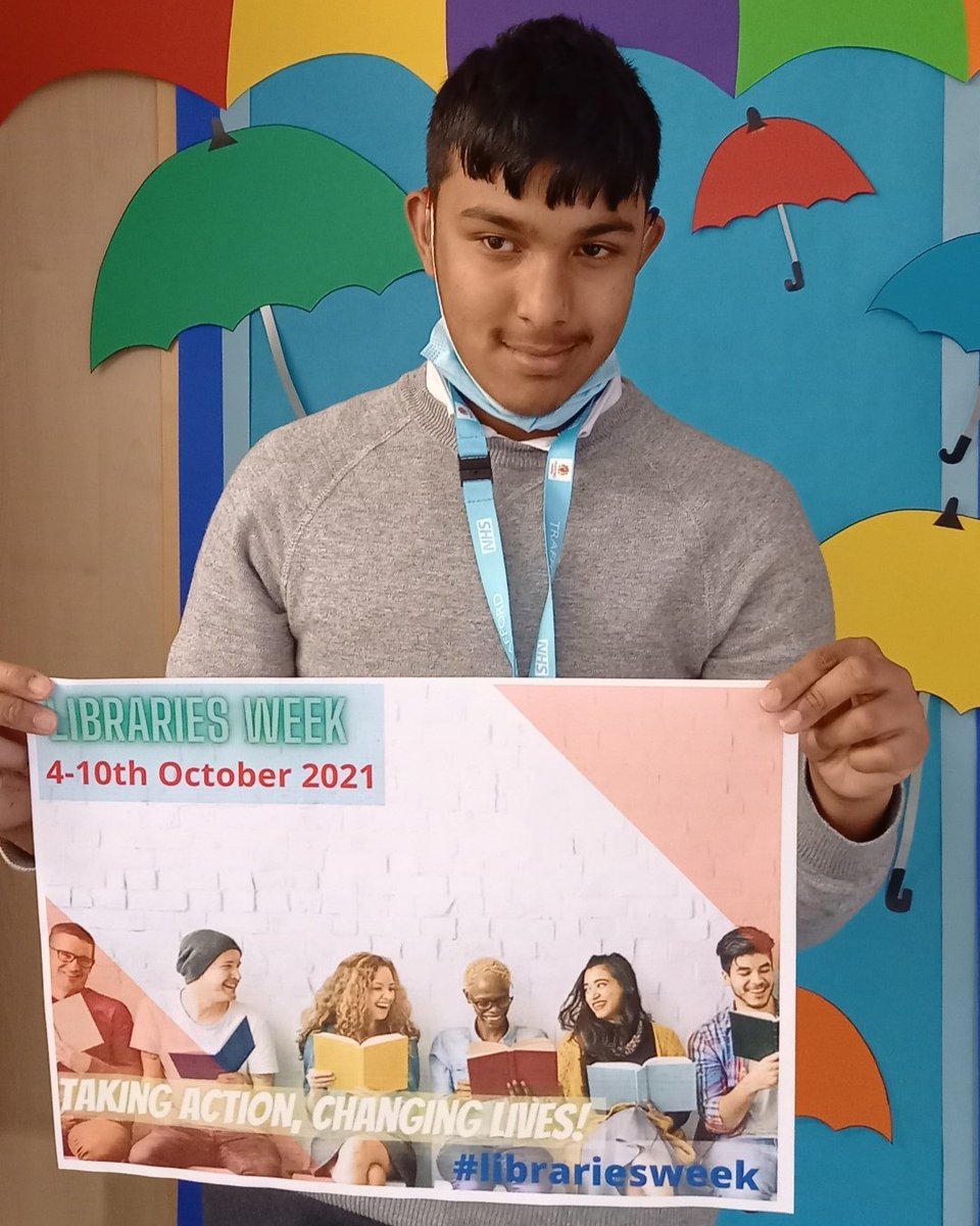 TraffLibraries's tweet image. Meet Rahat, our work placement trainee  at Sale Library with his fantastic poster!
#LibrariesWeek #SaleLibrary #TraffordLibraries #GMLibraries