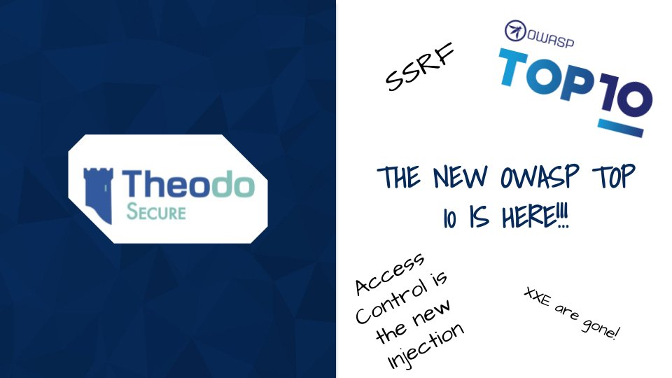 This morning, to start the #CybersecurityAwarenessMonth, <a href="/marine_mesnil/">Marine du Mesnil</a> and I presented the new <a href="/OWASPTop10/">OWASP Top10</a> to all <a href="/theodo/">Theodo</a>.
Very proud of the security culture we have managed to build!
To see our takes on this 2021 edition, here is my brand new video: youtu.be/xiE0hVyVf5Y