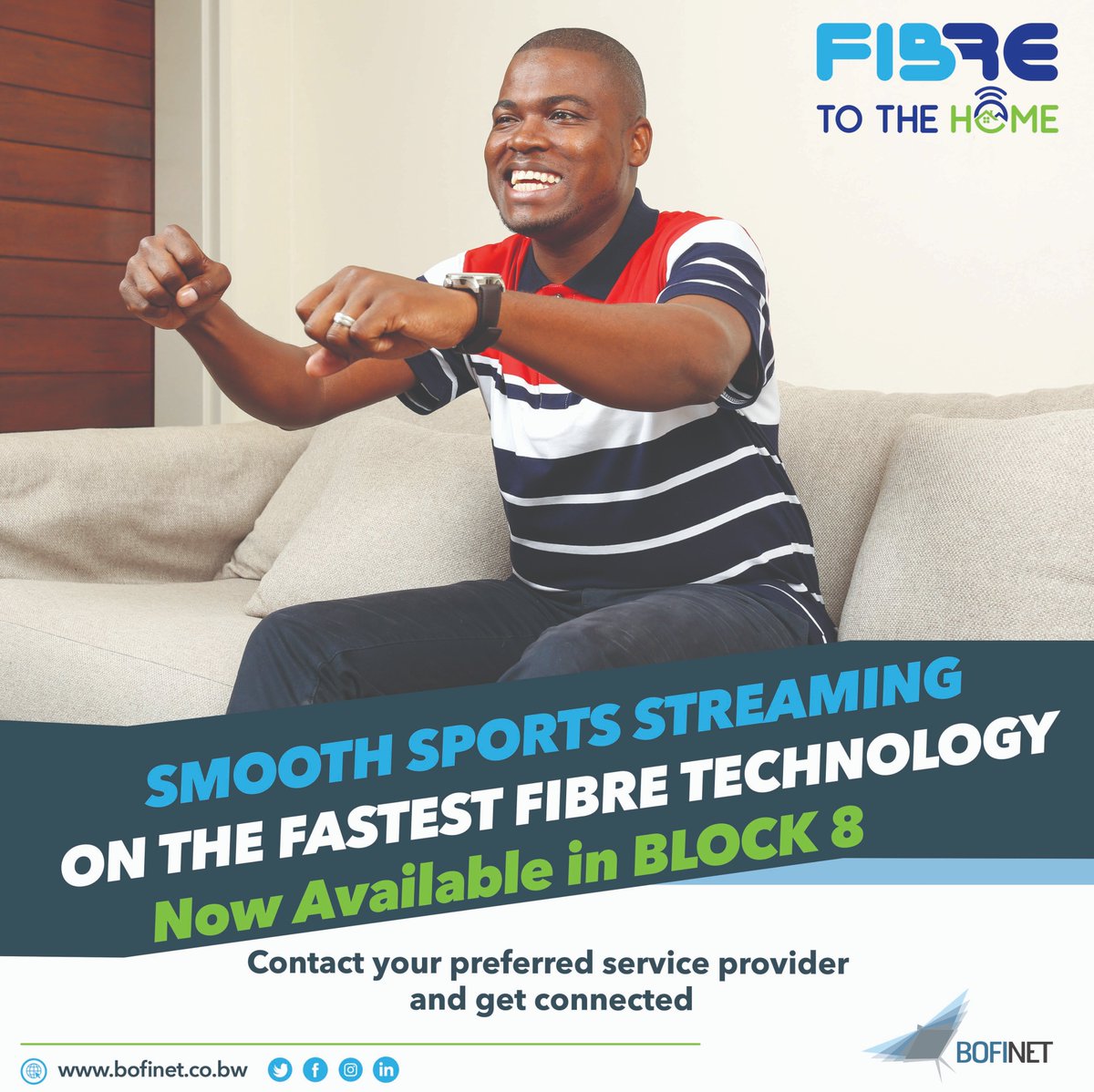 BotswanaFibre's tweet photo. 😀 😀 🎤 Residents in Block 8, Gaborone can now switch to our Fibre to the Home technology through their preferred service providers for a smoother and faster internet connection. 

To view a full list of our service providers visit; 

https://t.co/TR8Pz9AXj1

#BOFINET https://t.co/oHyneriqJI