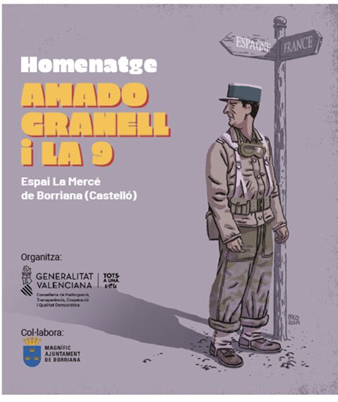 AmadoGranell's tweet photo. Hui, a l'Espai de la Mercé de Borriana, homenatge a Amado Granell, amb el president valencià, Ximo Puig, i l'autor de la biografia de Granell, Cyril Garcia, editada per @austrohongaresa A les 18 hores https://t.co/EACSUx2GzY