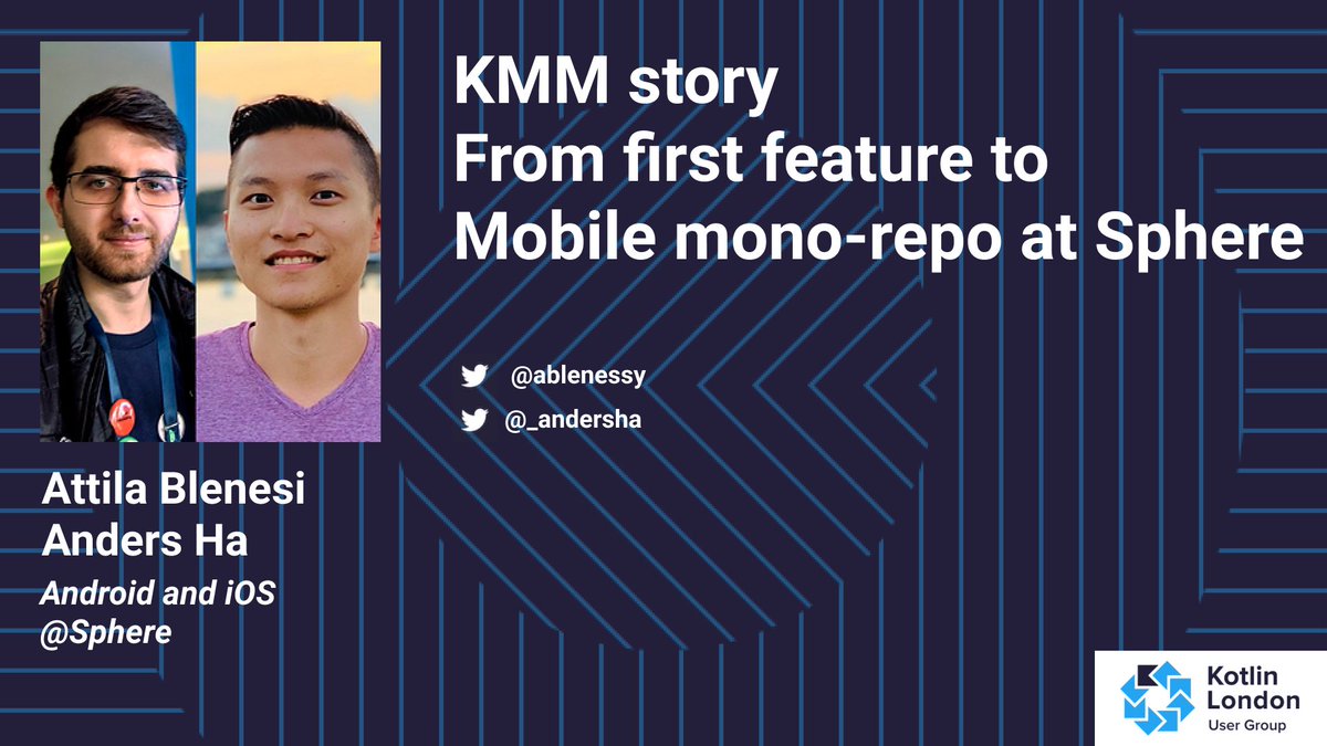 On Wednesday @ablenessy and <a href="/_andersha/">Anders Ha</a> will tell us all about a " #KMM story - from first feature to Mobile mono-repo  
<a href="/spheremessenger/">Sphere 💬</a>" Join us: buff.ly/3B58lc0

#kotlin