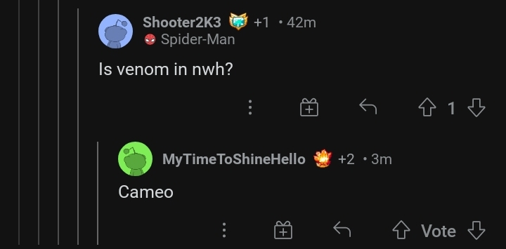 Spider_Leaks's tweet photo. u/MyTimeToShineHello on reddit has reported that #Venom will have a cameo in #SpiderManNoWayHome!

P.S: This was already reported by many other scoopers and leakers but this should add more credibility to the leak. https://t.co/2UNPaKFrRG