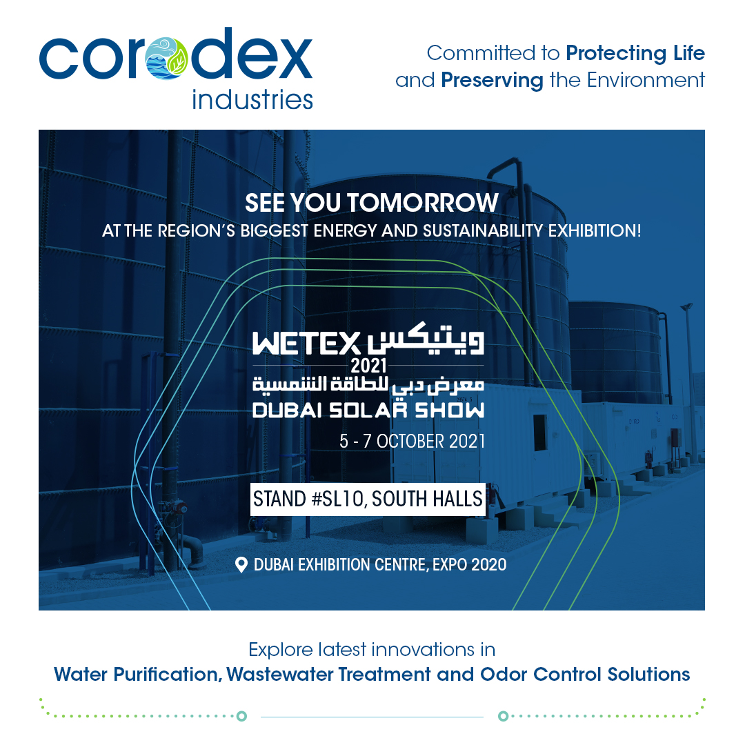 corodex_ind's tweet photo. See you tomorrow at the 23rd edition of #Wetex from 5 to 7 October 2021, Dubai Exhibition Centre #Expo2020 https://t.co/8LJkKADVZU