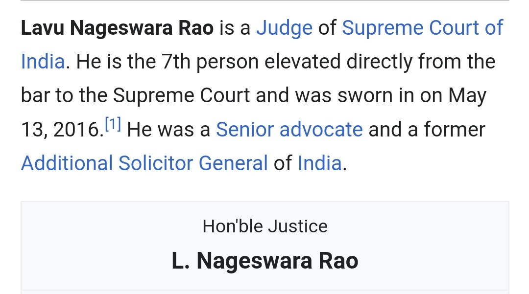 NUSA_NEETUG's tweet photo. •Elevated directly from the bar to supreme court.

•Former additional Solicitor General of Government of India ( one type of former government employee) 

इससे ज्यादा और कुछ बोलने की भी जरूरत नहीं है। https://t.co/BJGibCiFlt