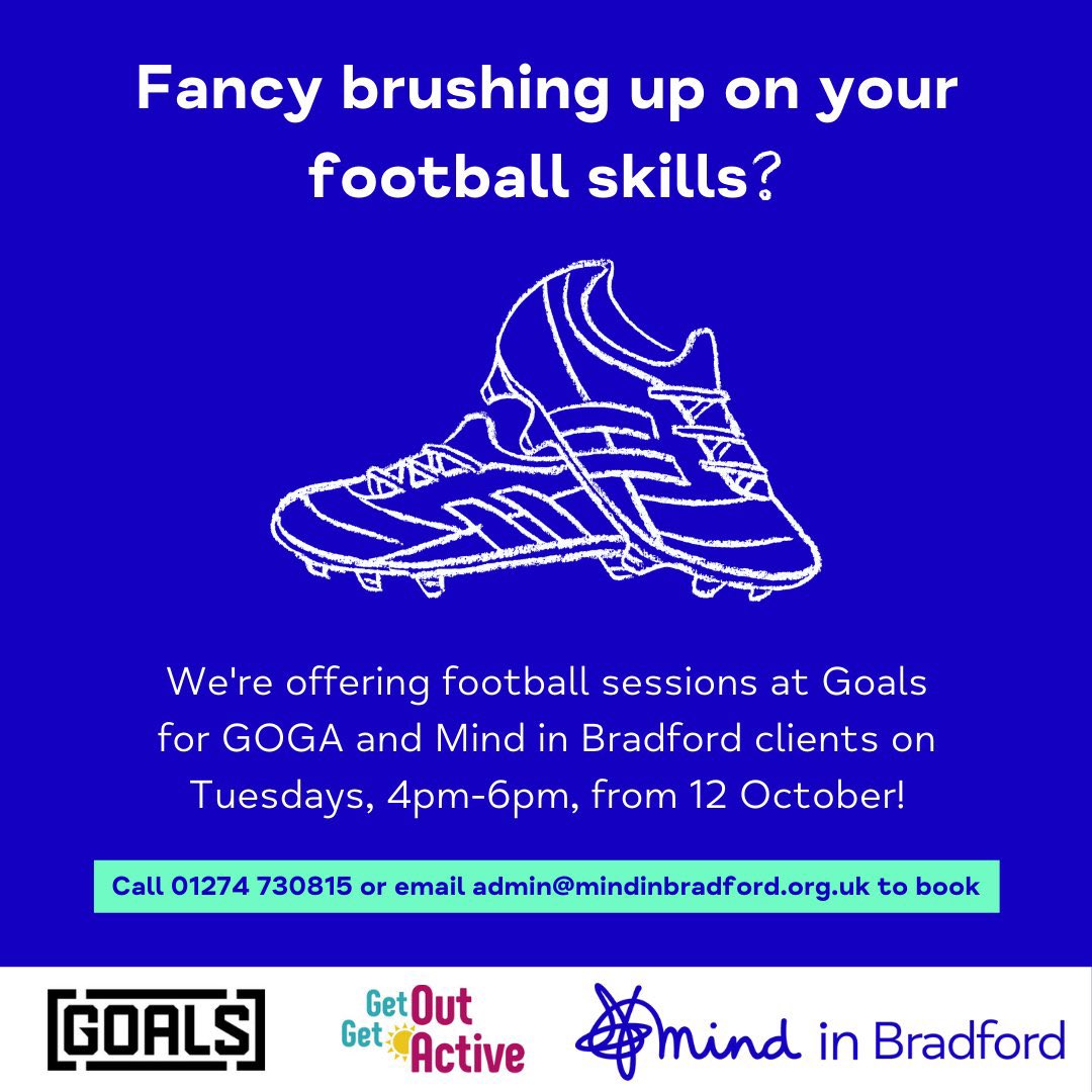 Just Over 1 week until our brand new Football for well-being sessions start.⚽️⚽️
We are offering both walking football and community football sessions to cater for all ages and abilities. 
Book your places now to avoid disappointment!