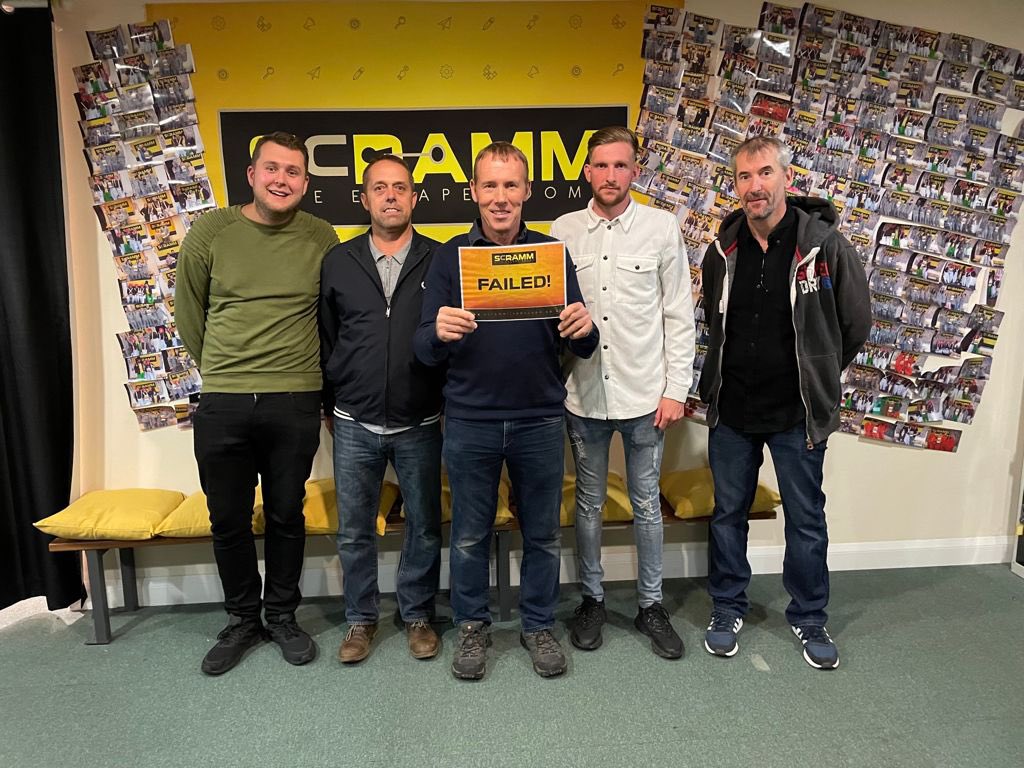 dgddecorating's tweet photo. A few of the lads tried (and failed) the virus escape room at Scramm Live Escape Rooms. Great fun! Highly recommend! https://t.co/3UxStacqjZ