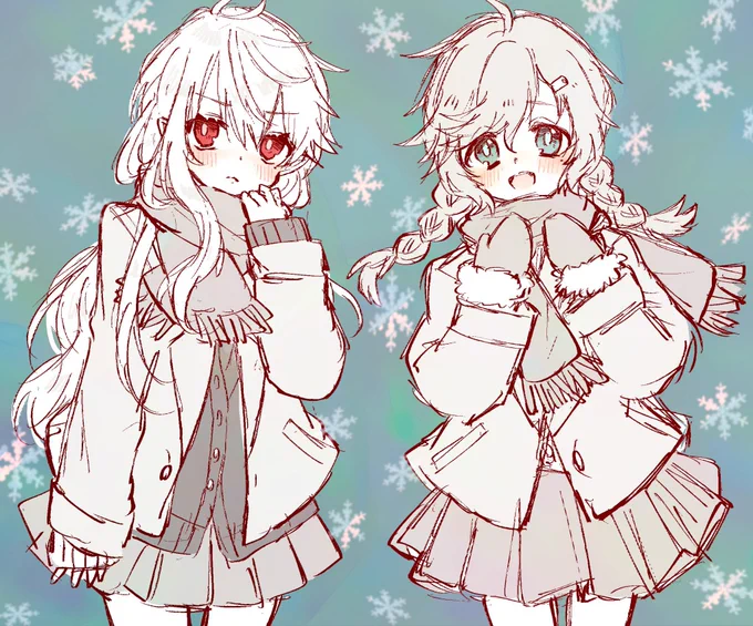 昔描いたサーニャと叶子 