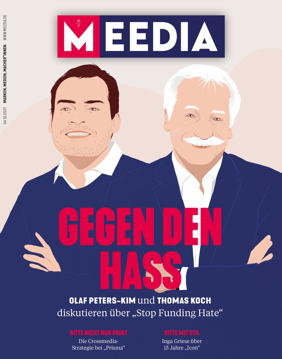 MEEDIA's tweet photo. 🎉Die neue MEEDIA ist da🎉
- Brand Safety: Wenn Marken Hass finanzieren
- wie die Chefredakteurin der "Vogue" die Marke ausbauen möchte
- Auf dem Weg zu mehr Nachhaltigkeit: Agenturen berichten über ihre Erfahrungen mit Zertifizierungsverfahren
- "Prisma" überholt "RTV" https://t.co/wymIhGGCsl