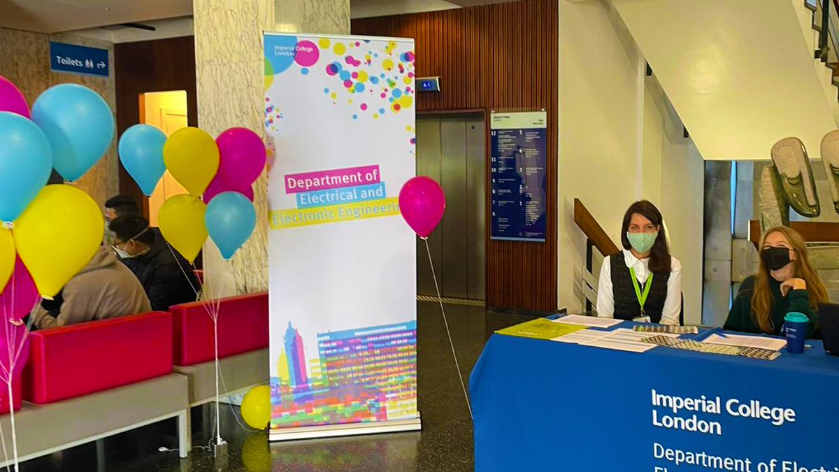 imperialeee's tweet photo. Bright and early! 😎🔵🔴🟡🎉 

Happy first day of term from everyone in @imperialeee  

It's time to welcome our newest members of the #EEECommunity. 

#OurImperial https://t.co/tEWITZqjXu