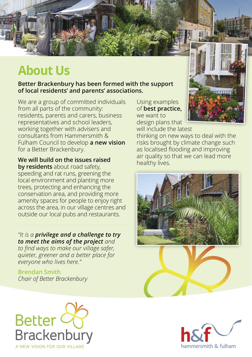 Drop in to the GNC tomorrow to learn more about the #BetterBrackenbury project. Locals are cordially invited to review and discuss potential green initiatives. 🌳 

When: Tuesday 5 October, 2.30pm - 7.30pm

Where: The Grove Neighbourhood Centre, 7 Bradmore Park Road, W6 0DT

#W6