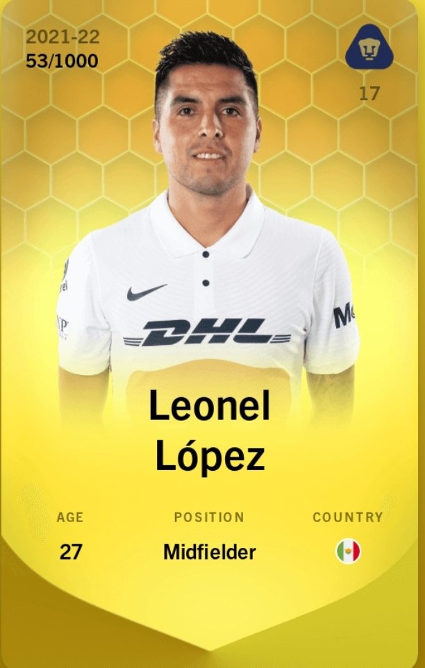 MonsieurRowli's tweet photo. 🔥 Giveaway #4 #Sorare
🟡 Limited
👨 Leonel Lopez 53/1000
Participation : ❤️🔄 et follow
TAS : 10/10 soir

📢 Leonel est un bon joueur. Avec 52 de moyenne sur les 5 derniers matchs, il pourra sûrement dépanner quelqu'un. 🙏🔥⚽

Me rejoindre sur Sorare : https://t.co/D9E6T9TmCv https://t.co/hdfNOlGShG