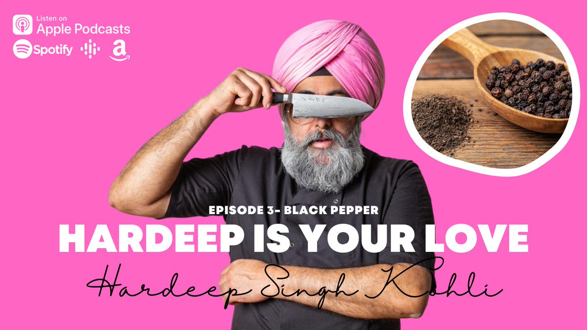 HardeepYourLove's tweet photo. Hardeep is your love for Black Pepper?! 

Catch the latest episode where I talk about Black Pepper Martini's, Black Pepper Lamb and much more about the cracking spice that is Black Pepper. 

🎧: https://t.co/cMzI3rn0hi 
🍏: https://t.co/F4YyCSh7XA
🎙: https://t.co/ZlXW8GDvJy https://t.co/UoY4qSvl8l