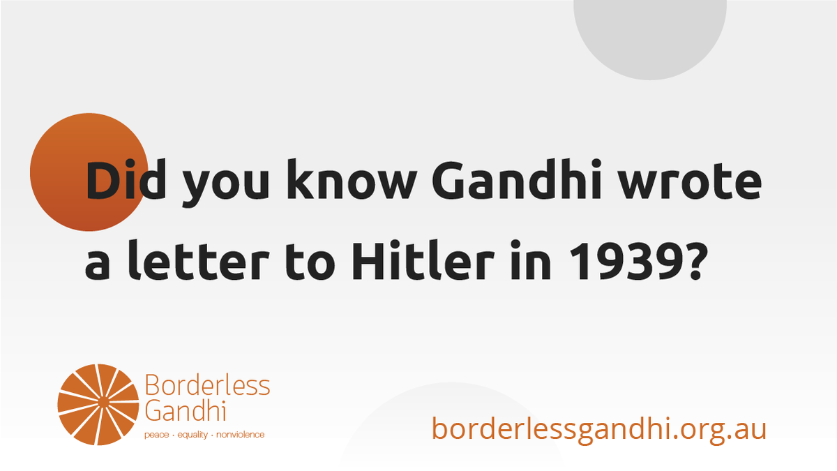 borderlessgandh's tweet photo. Did you know that Gandhi wrote a letter to Hitler in 1939? He believed that it was possible to alert even those committed to authoritarian rule to possibilities of #nonviolence, not as a weapon of the weak but of the spiritually superior. https://t.co/RyhIvNriy5 https://t.co/ioQsKVMLra