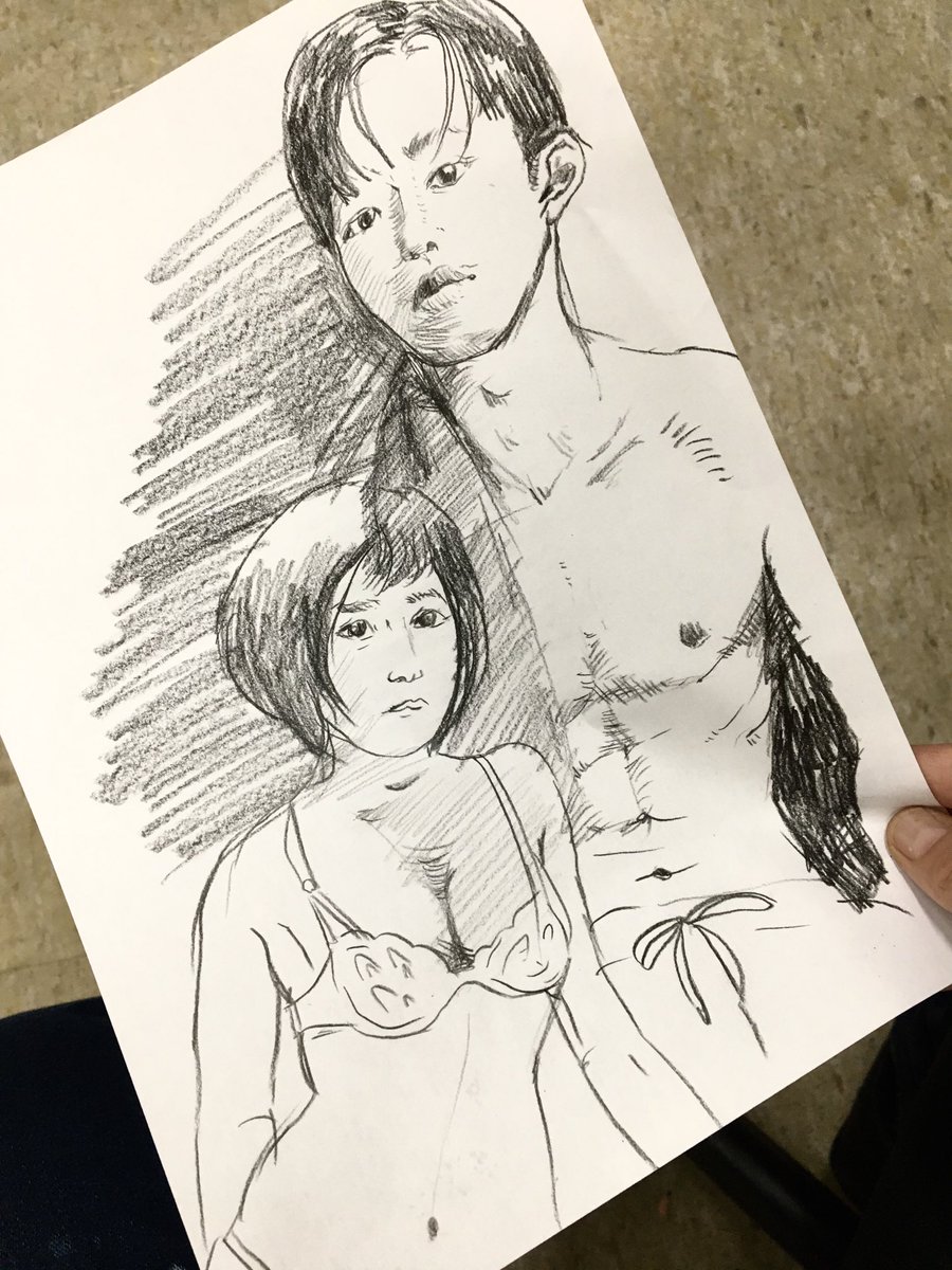 今日のかっ飛ばし昼休みスケッチは伊織もえさんと目黒蓮さんの違うグラビアを並べて描いて、女子と男子グラビアどっちが難しいか比較です。断然筋肉の位置とか男子が難しくて、女子はポワポワ柔らかいので多少の誤魔化しが利く感じですね。