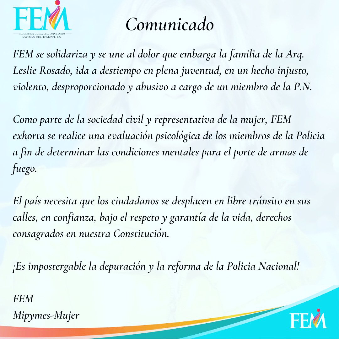femrd_org's tweet photo. @elnuevodiariord Como ente de la sociedad civil, FEM exige correctivos. https://t.co/Ut8wia8LSt