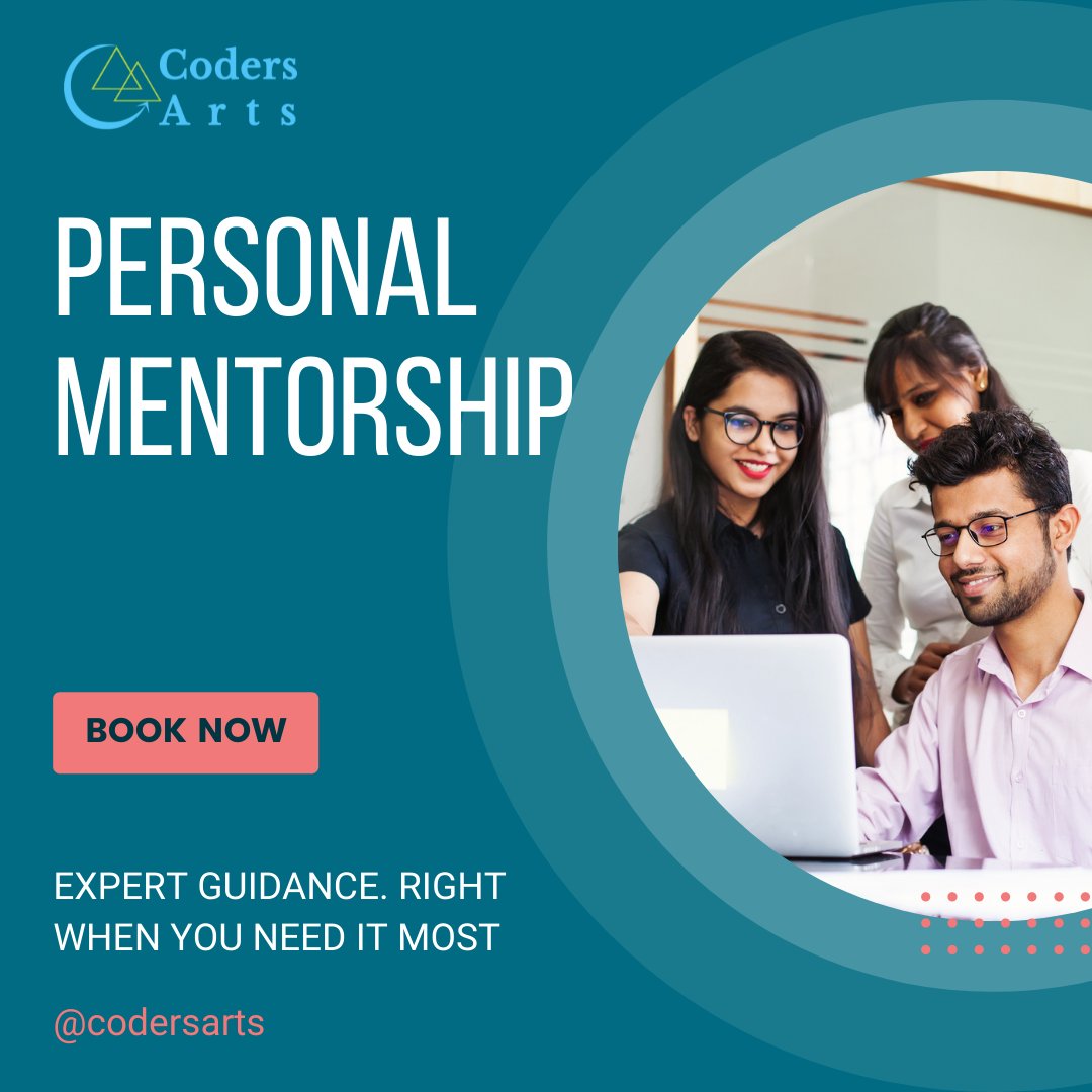 CodersArts's tweet image. We make it as easy as possible for you to get in touch with a vetted and experienced mentor. Just make a choice, book, and get in touch.

Book your session now : codersarts.com/book-online

#programmingmentor  #programmingtutor #projectmentorship #codersarts #sofstack