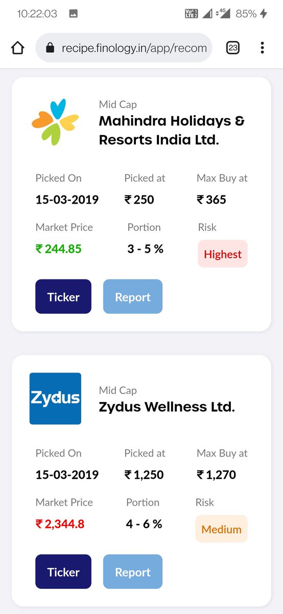 INVESTMENTIDEA6's tweet photo. @myfinology don't be fool avoid finology subscription if your interested only for 15 stocks portfolio it's useless all suggested stocks are out dated they suggested few stocks 2 years back now most of the stocks not to good for risk reward favour https://t.co/RNBsSSOtKB