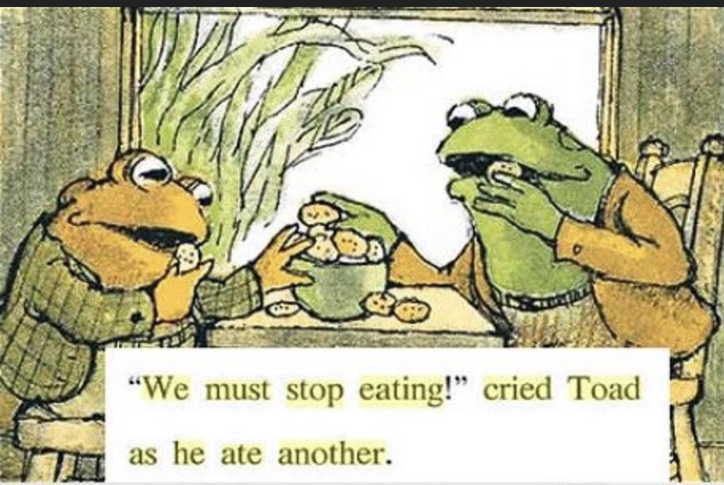 frog and toad we must stop eating cried toad as he ate another. reactions. ...
