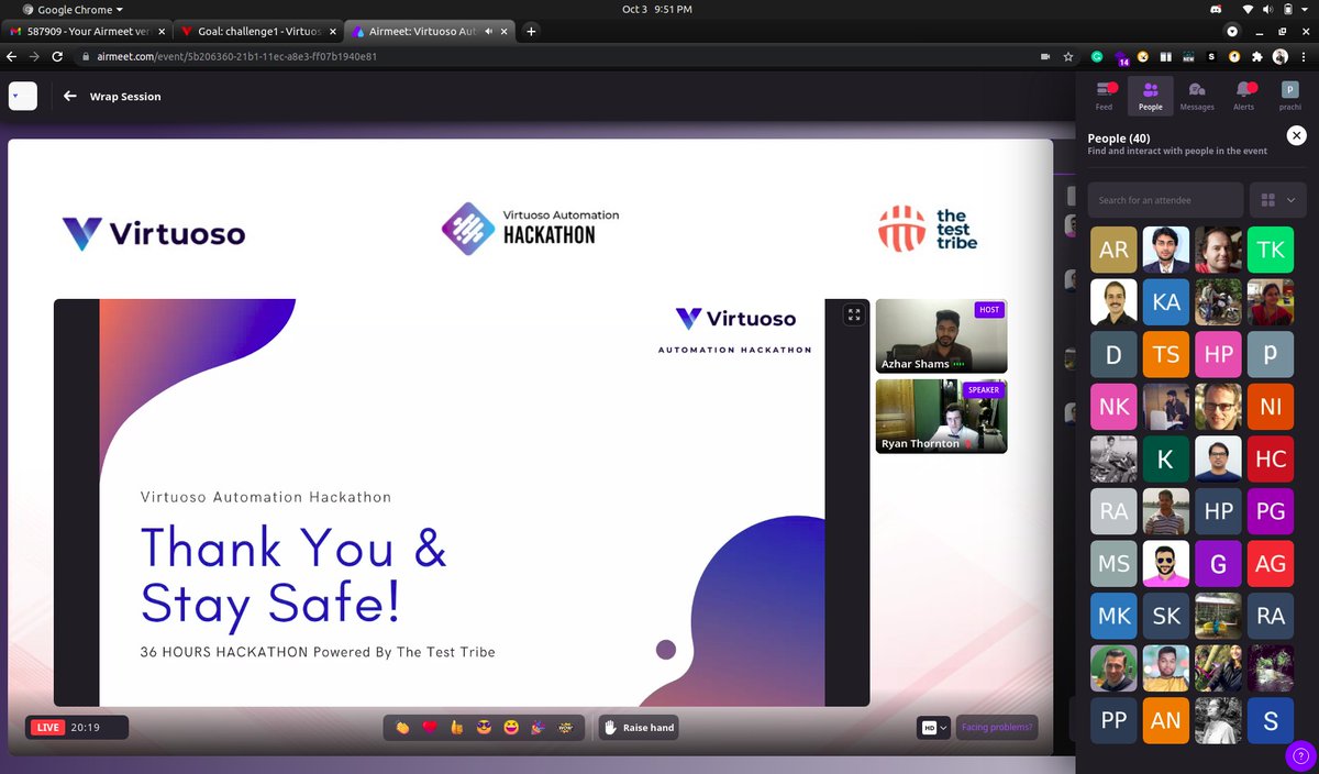 DahibhatePrachi's tweet photo. This weekend, I took part in my first ever hackathon, Virtuoso Automation Hackathon👩‍💻. 

I have been wanting to take part in one for a long time now.

🎉Congratulations all for successfully completing 36 hours🎉.
#VirtuosoHackathon #QualityFirstHackathon #weekendlearning https://t.co/r0xEWe2eKX