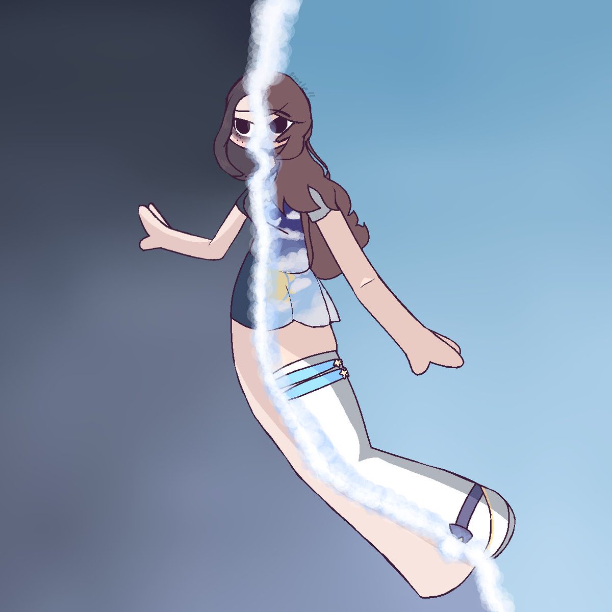 Eh hecho un fanart de nimu de traspasando el mundo virtual al mundo real (en la parte del mundo real es como pienso yo como se ve) y este es mi primer tweet, realmente no soy buena en esto ya que soy nueva :( #NimuArt