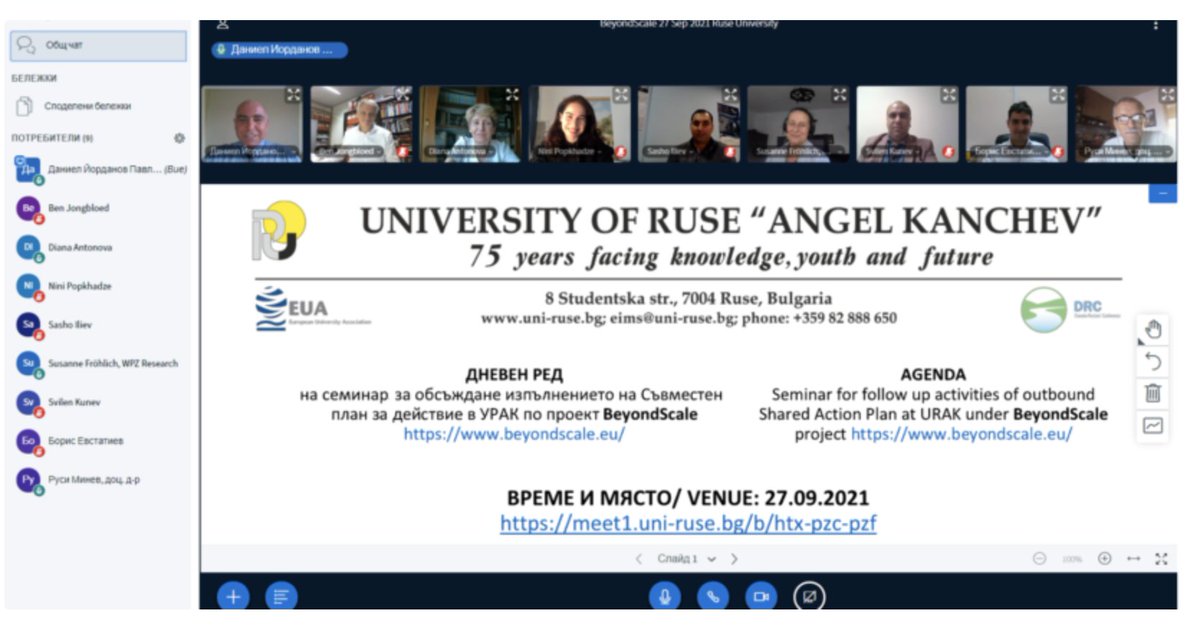 BeyondScale_EU's tweet image. News alert 📣

Within the #BeyondScale project, our partners from @uni_ruse 🇧🇬organized a follow-up workshop to reflect on the outcomes of the @HEInnovate #Value #Proposition #Outbound #Workshop💡
For more information, please visit 👉 bit.ly/3mft1Yw