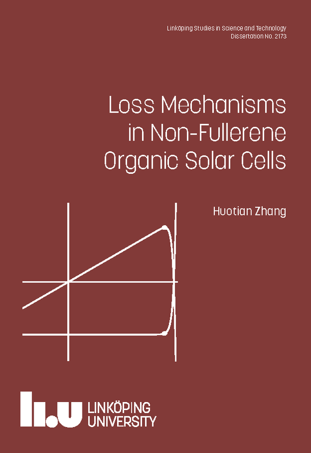 LiU_EPress's tweet photo. Ph.D. defence this week: Huotian Zhang, Loss Mechanisms In Non-Fullere... Thursday 7 October, 10:15 in TEMCAS, T-building, Campus Valla, L https://t.co/ElB84dSMXG