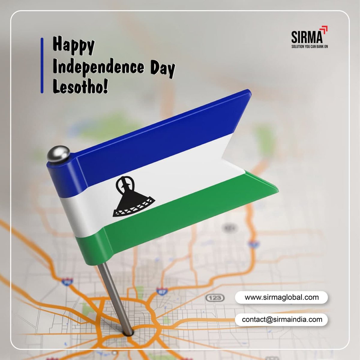 SirmaLtd's tweet photo. On this Auspicious Occasion, Sirma Business Consulting Wishes the People of Lesotho A Happy Independence Day!!

https://t.co/nNa7waNJ5B

#lesotho  #sirmabusinessconsulting #automationsolution #bankingtechnology #financeindustry #fintechinnovation #independencedaycelebration https://t.co/vQt6z0y5Hh