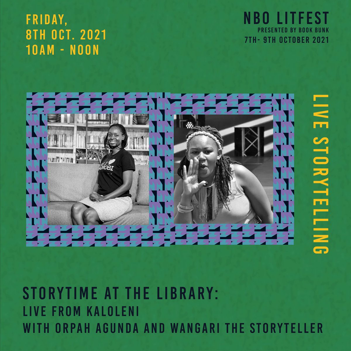 Eewangari's tweet photo. This week, @TheBookBunk will be serving stories, writers, music and conversations as the #NBOLitfest kicks off on Thursday. On Friday 8th, do join myself and Orpah Agunda in virtual our storytelling session from 10:00am - 12:00 noon.
#LiveafromKaloleni
#TimeOutKE https://t.co/D3ynqnPrI9