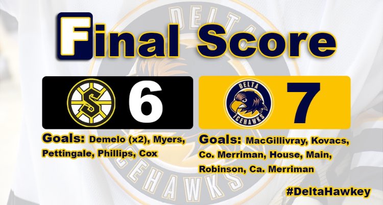 Big win in Burnaby tonight! #DeltaHawkey