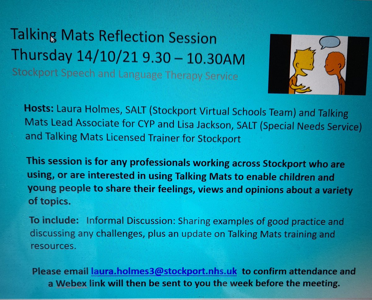 LearningLeads's tweet photo. Reflection session on 14 Oct at 10:30 #talkingmats #SALT #StockportCPD https://t.co/d3SgYUnOWK