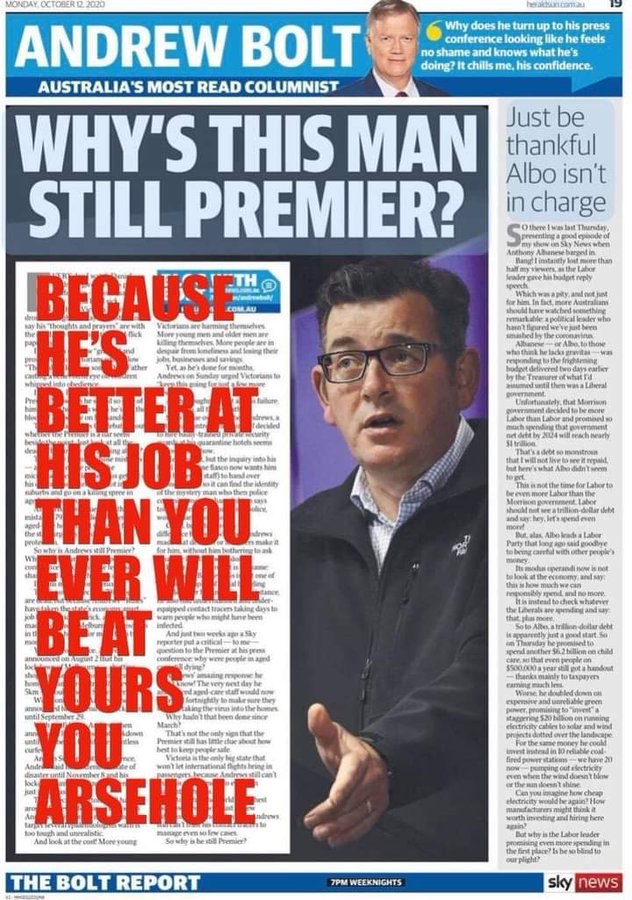 bubblytest's tweet image. Dan Andrews still standing 
and don’t the conservative media hate it 
#COVID19 
#afternoonbriefing 
#auspol