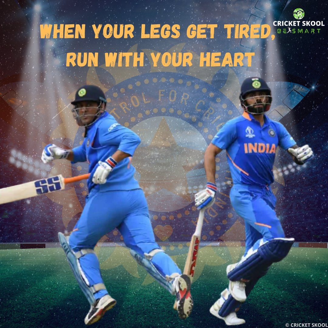CricketSkool's tweet photo. "When your legs get tired,
run with your โค๏ธheart". ๐
#cricket #cricketskool #mondaymotivation #quotes #fitness #sport #training #workout #monday #motivation #mondaymood #love #viratkohli #teamindia #indiancricket #msdhoni #india #runners #IndianCricketTeam #quotesoftheday https://t.co/En26qk7dnQ